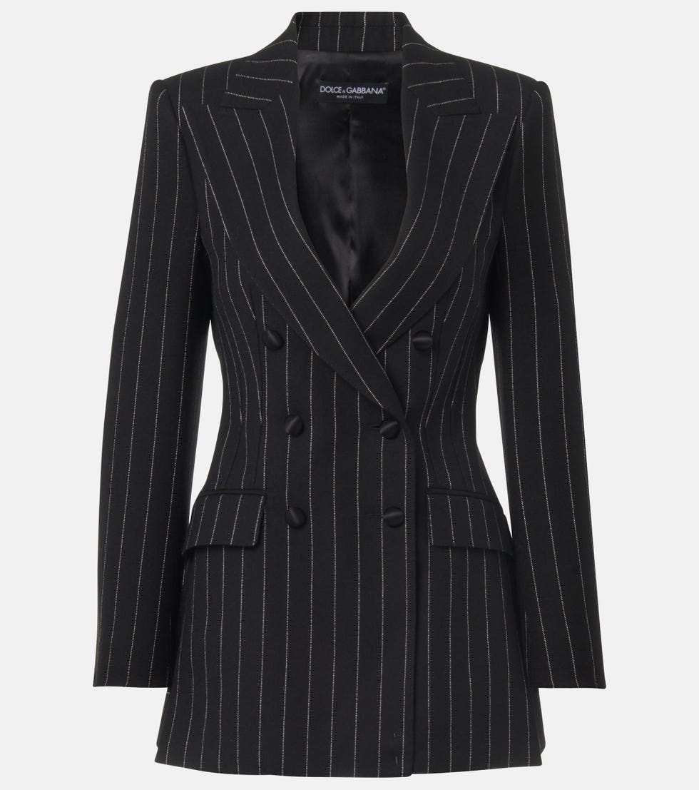 Blazer en laine à rayures