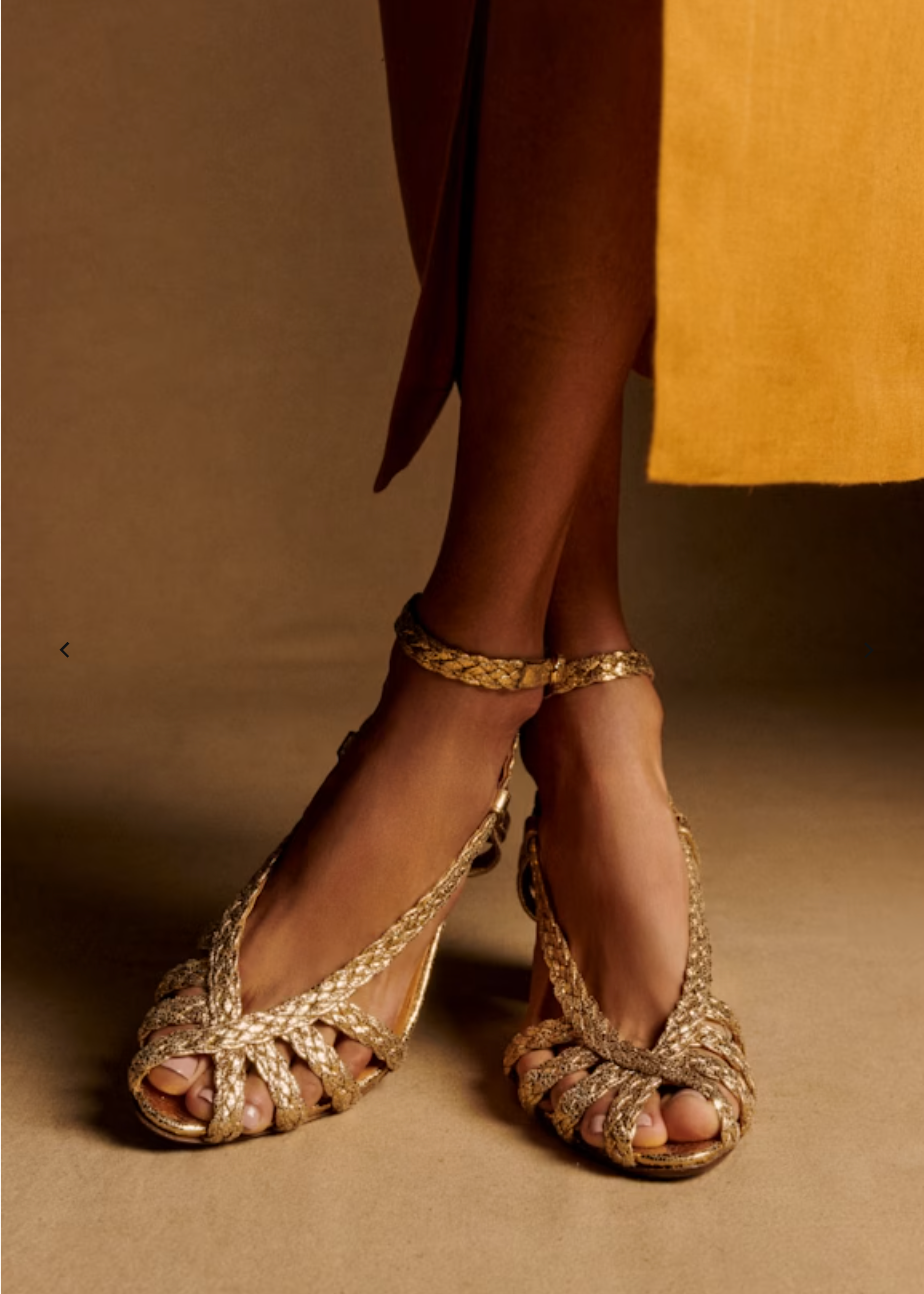 The Golden Braided Heels