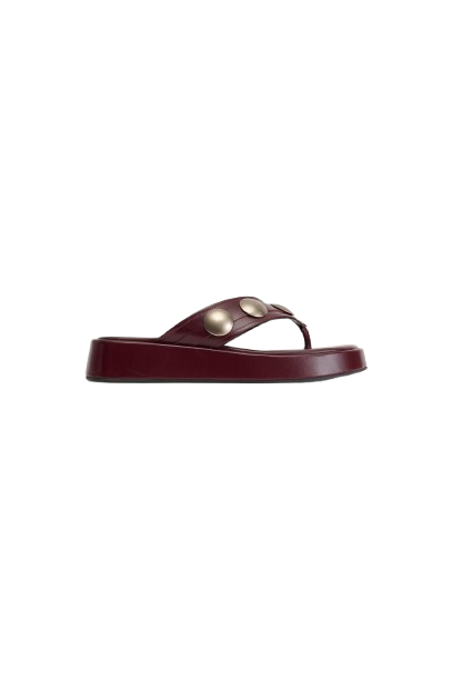Leren sandalen met teenslippers