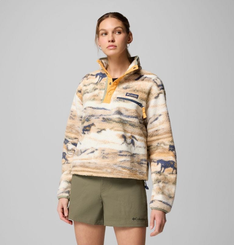 Women's Helvetia™ II Cropped Sherpa Half Snap Printed Fleece