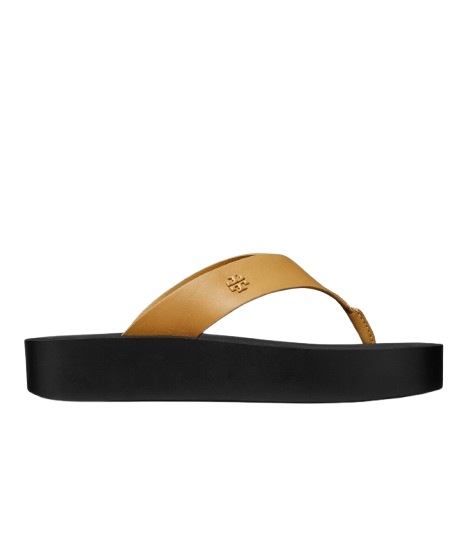 Leren plateau slippers