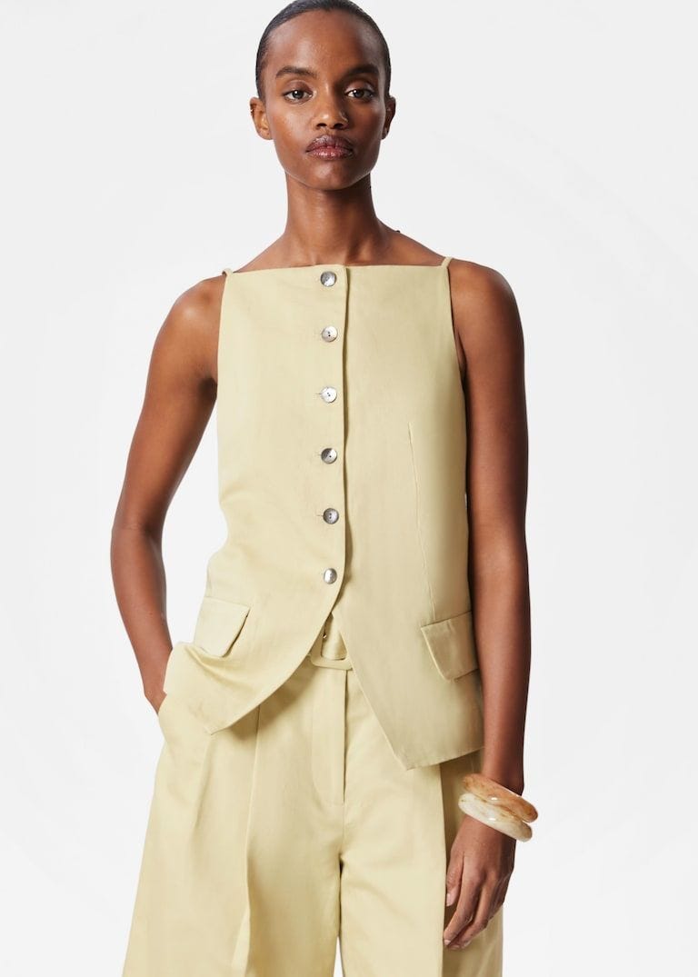 Tailored split waist waistcoat
