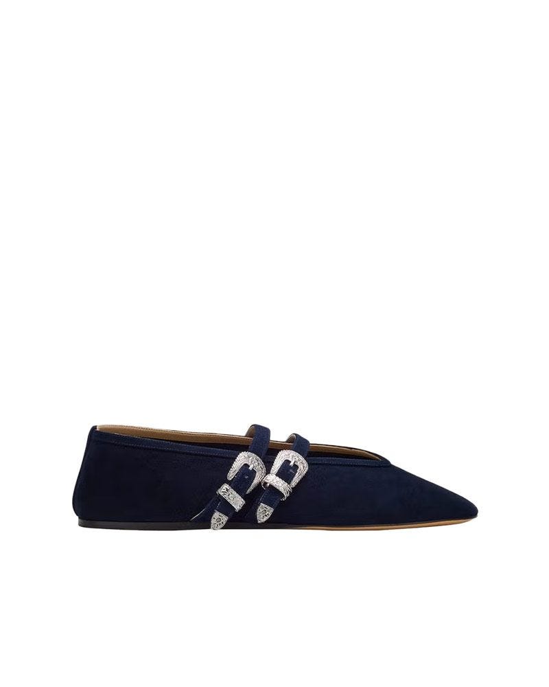 Claudia Western-Buckle Flats