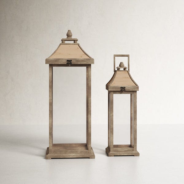 2 Piece Table Top Lantern Set