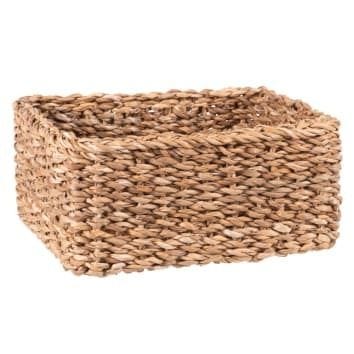 Cesta cuadrada de fibra vegetal