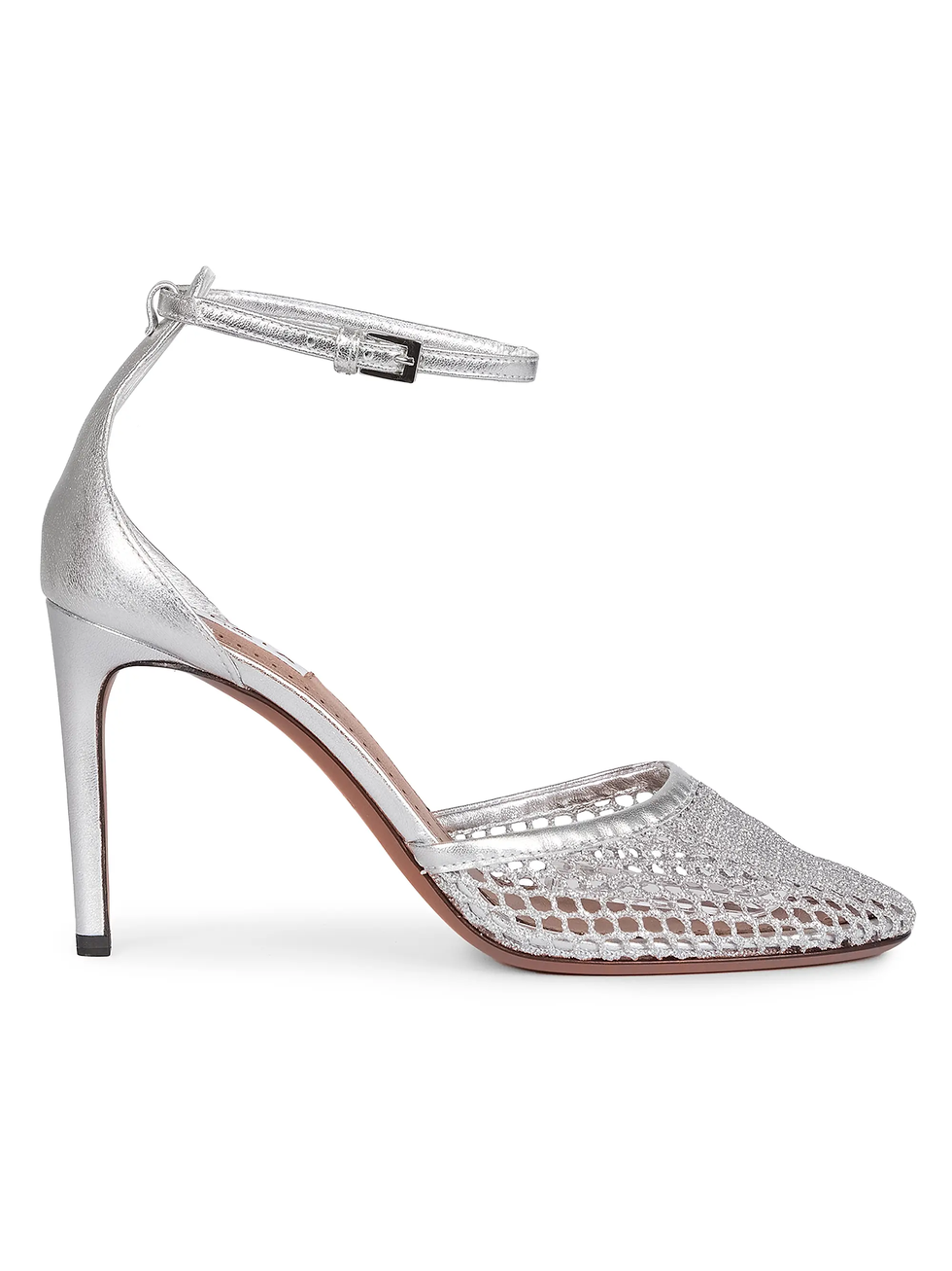 90mm Mesh and Leather Pumps