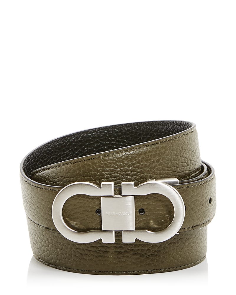 Ferragamo Men's Gancini Leather Belt