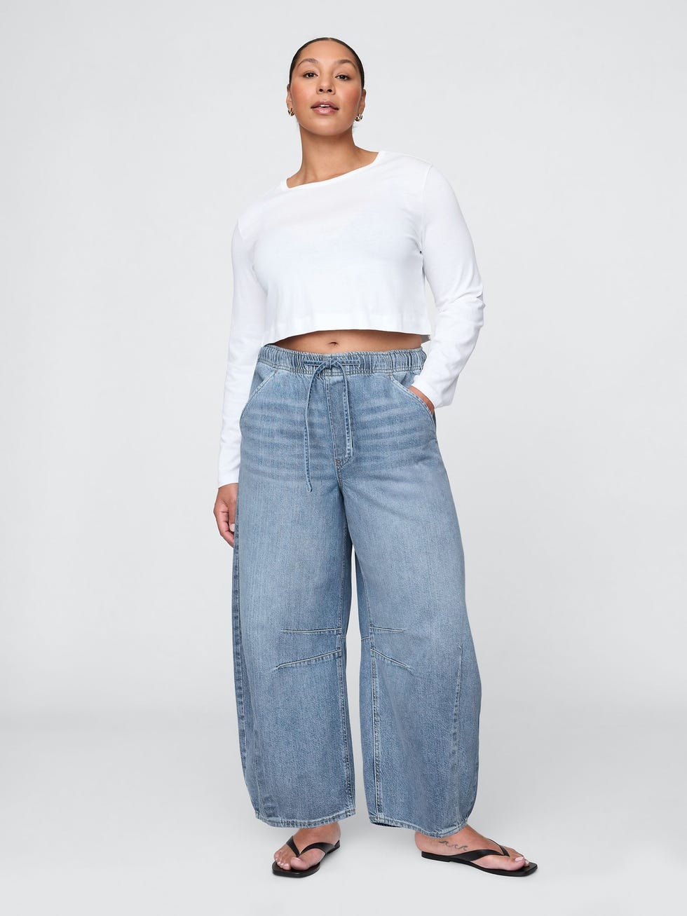 Blue Mid Rise UltraSoft Easy Horseshoe Jeans
