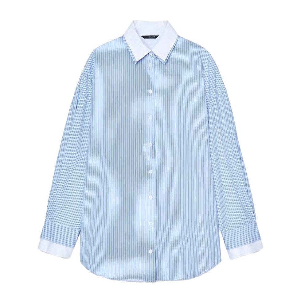 Combination Striped Poplin Shirt