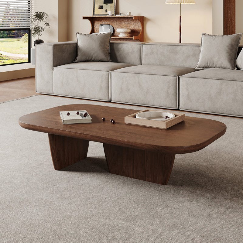 51" Double Leg Solid Wood Coffee Table
