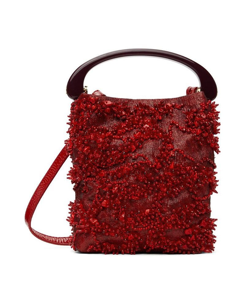 Red Micro Leather Bag