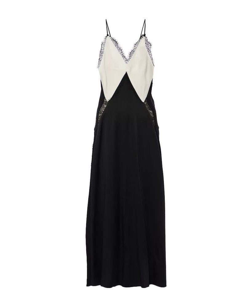 Crêpe Satin-Slip Dress