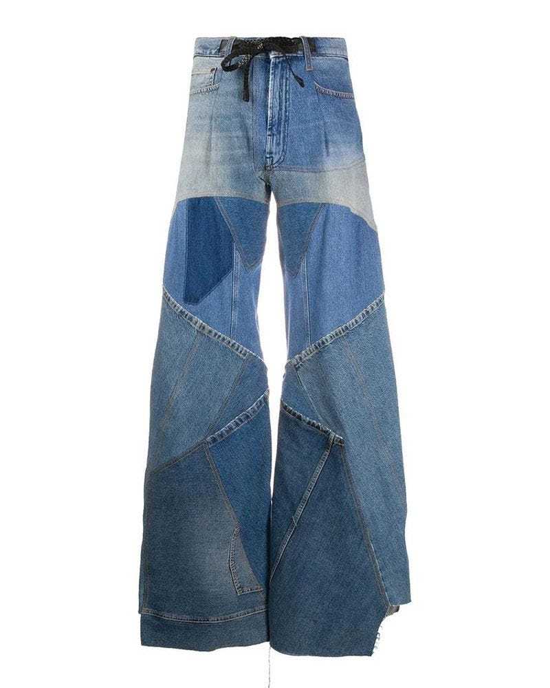 Patchwork-Detail Denim Jeans