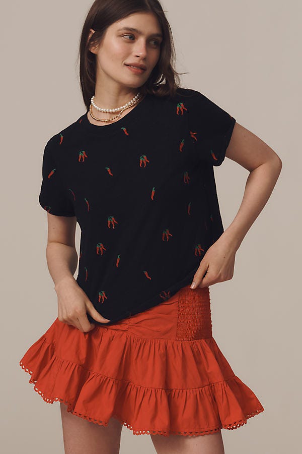 Embroidered Caitlin Boxy Tee