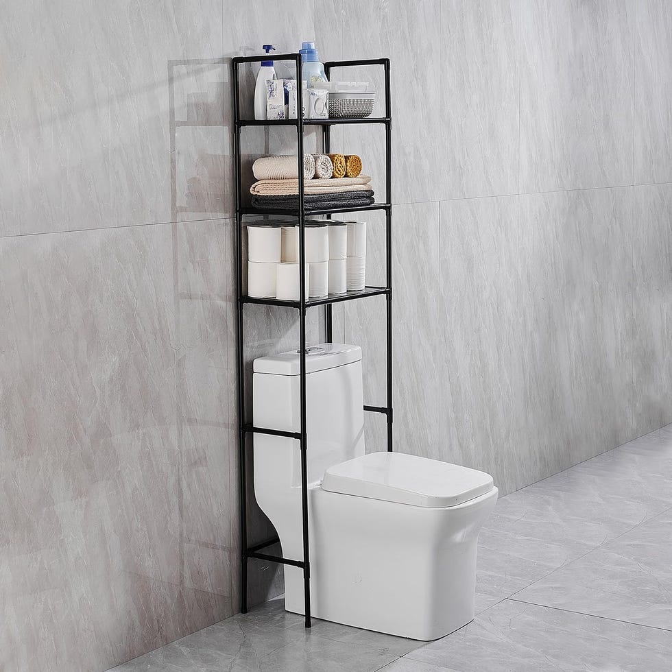 Estantería de baño sobre inodoro