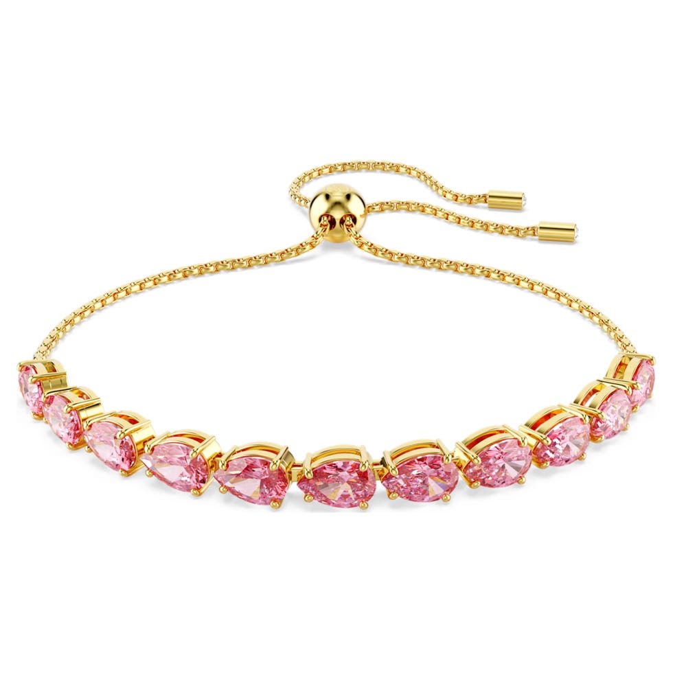 Pear-cut pink crystal bracelet