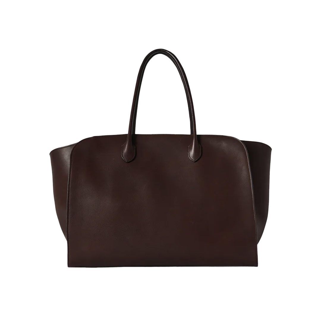 minimalist leather tote bag