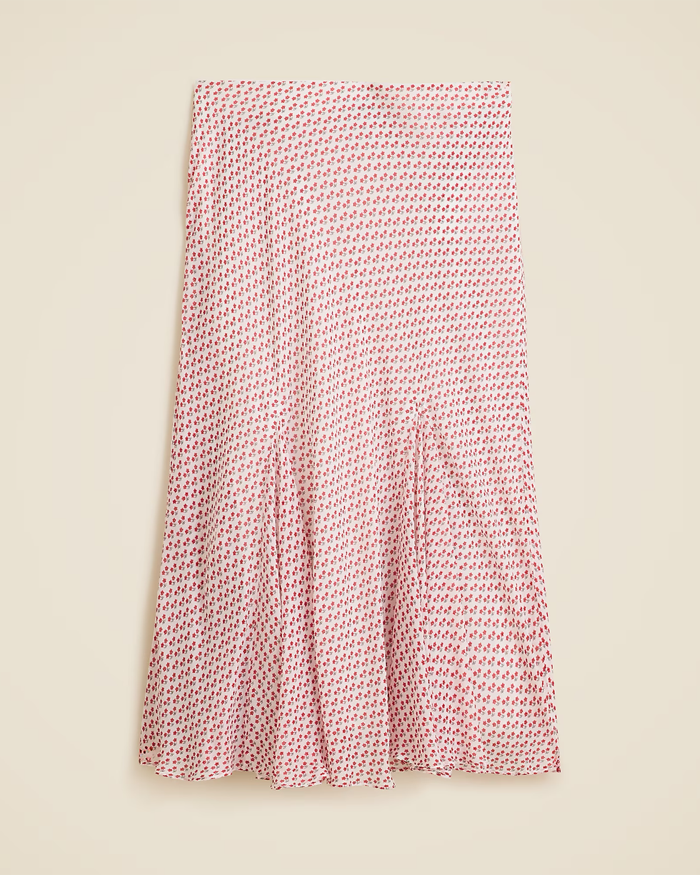 Gwyneth Flounce-Hem Slip Skirt