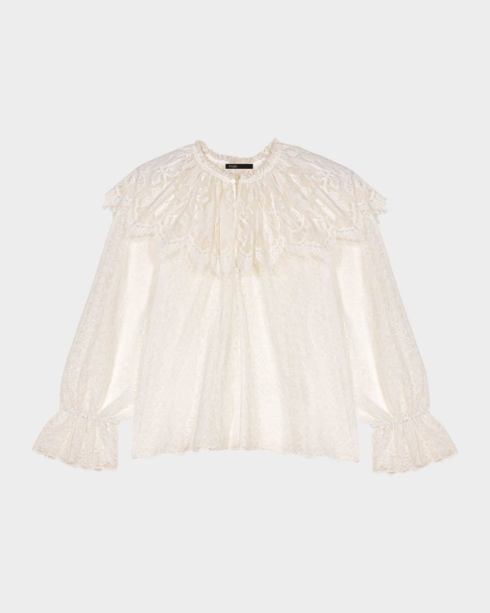 Lolitel Ruffled Sheer Lace Blouse