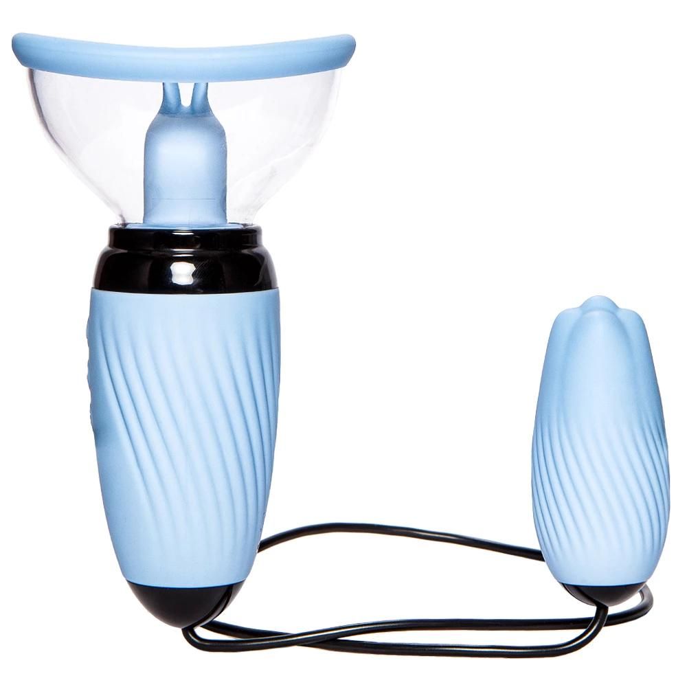 Blue Vibrating Pussy Pump & Love Egg