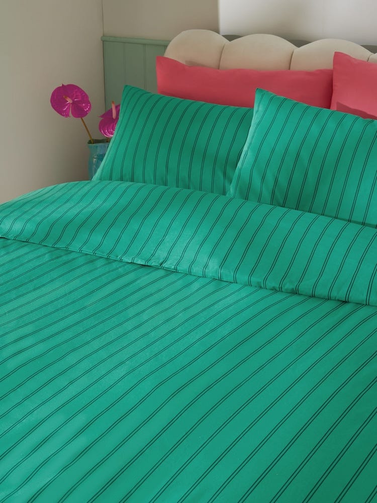 Striped Duvet Cover and Pillowcase Set, from £20