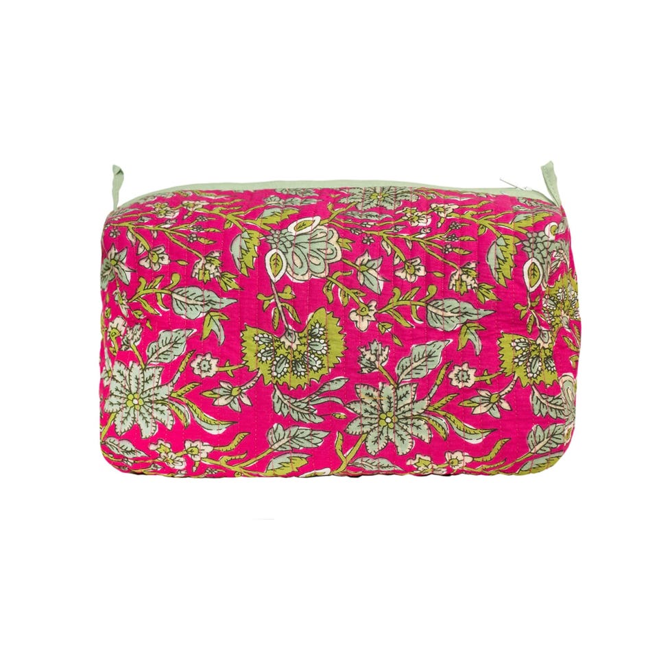 Inara Fuchsia Freesia Cotton Wash Bag