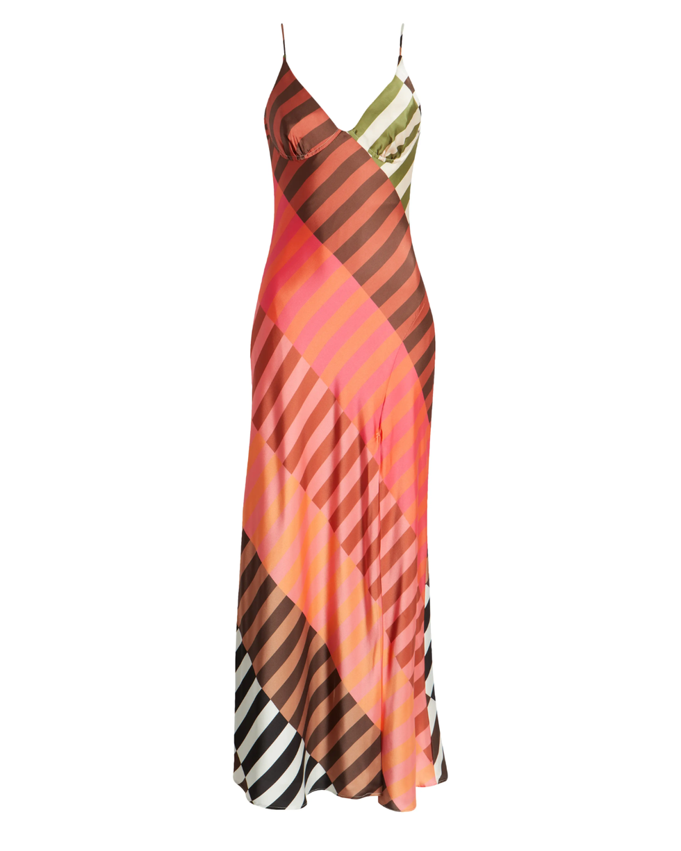 Vestido longo de cetim Emaline