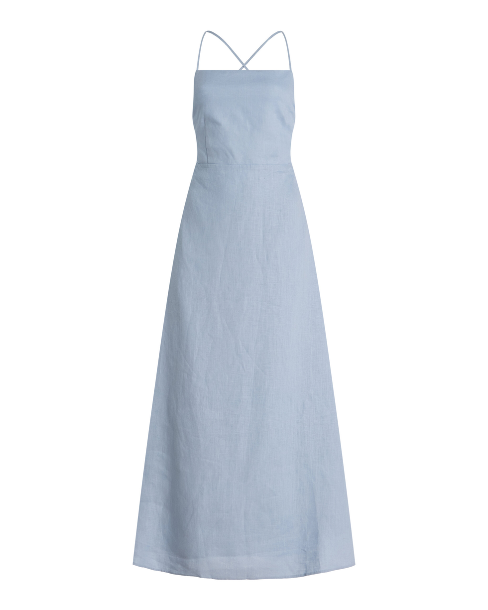 Riviera Lori Open-Back Linen Maxi Dress