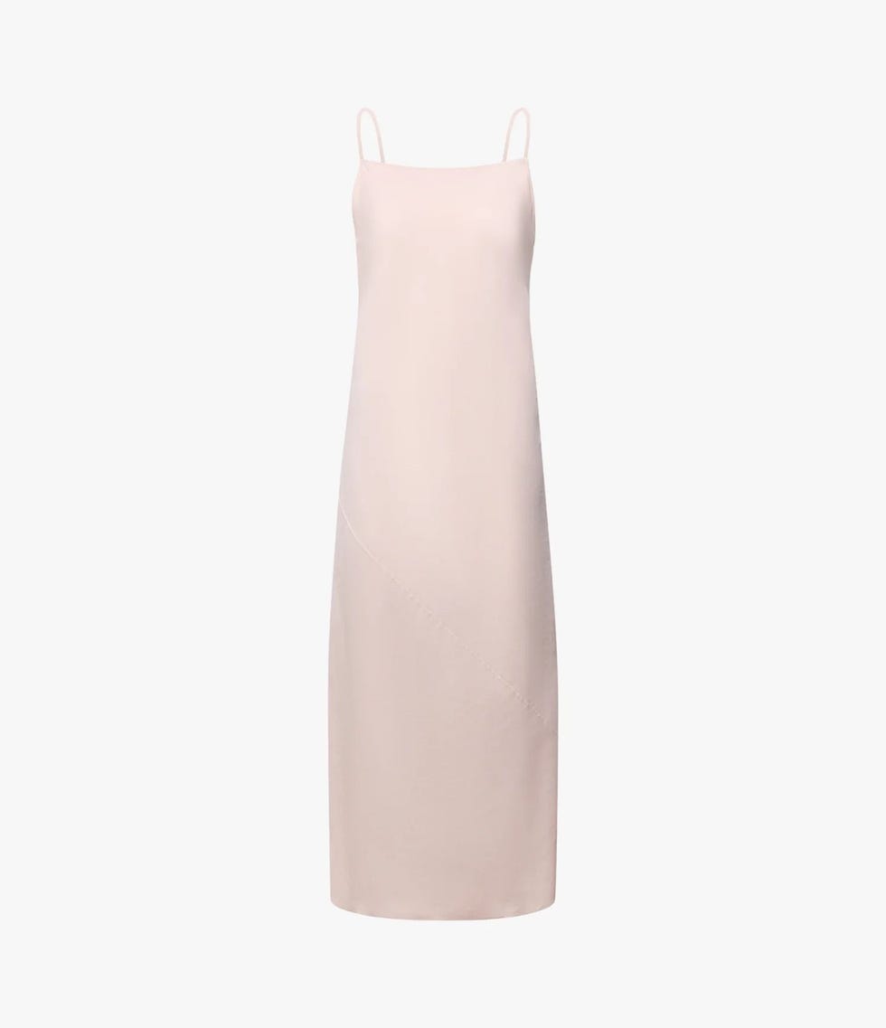 Vestido de alças finas com decote quadrado