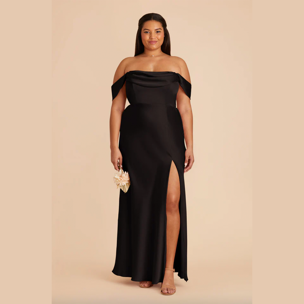 Mia Dress in Matte Black Satin