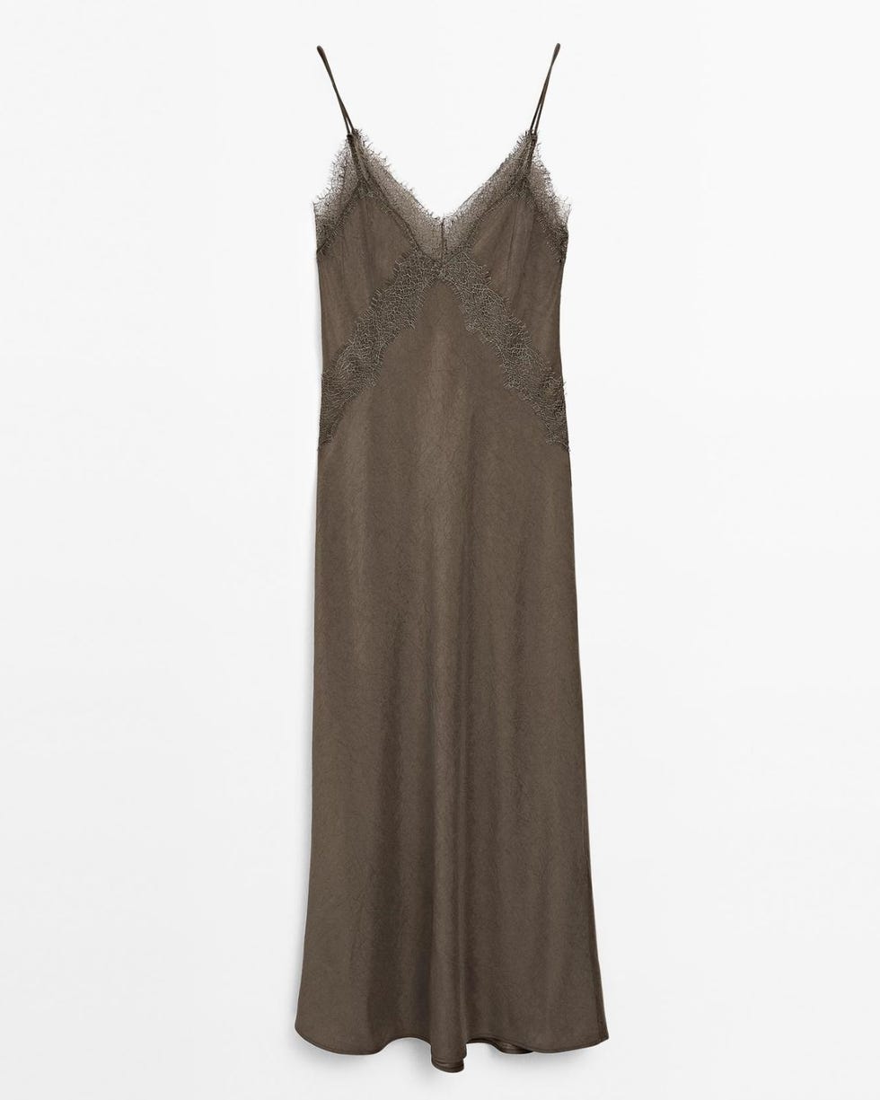 Vestido midi camisola de cetim