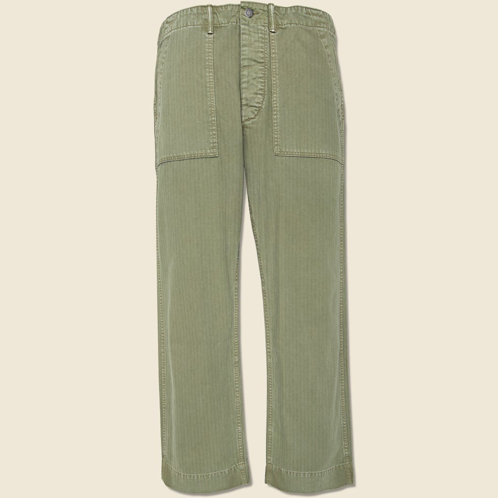 Pantalón de espiga de algodón - Verde