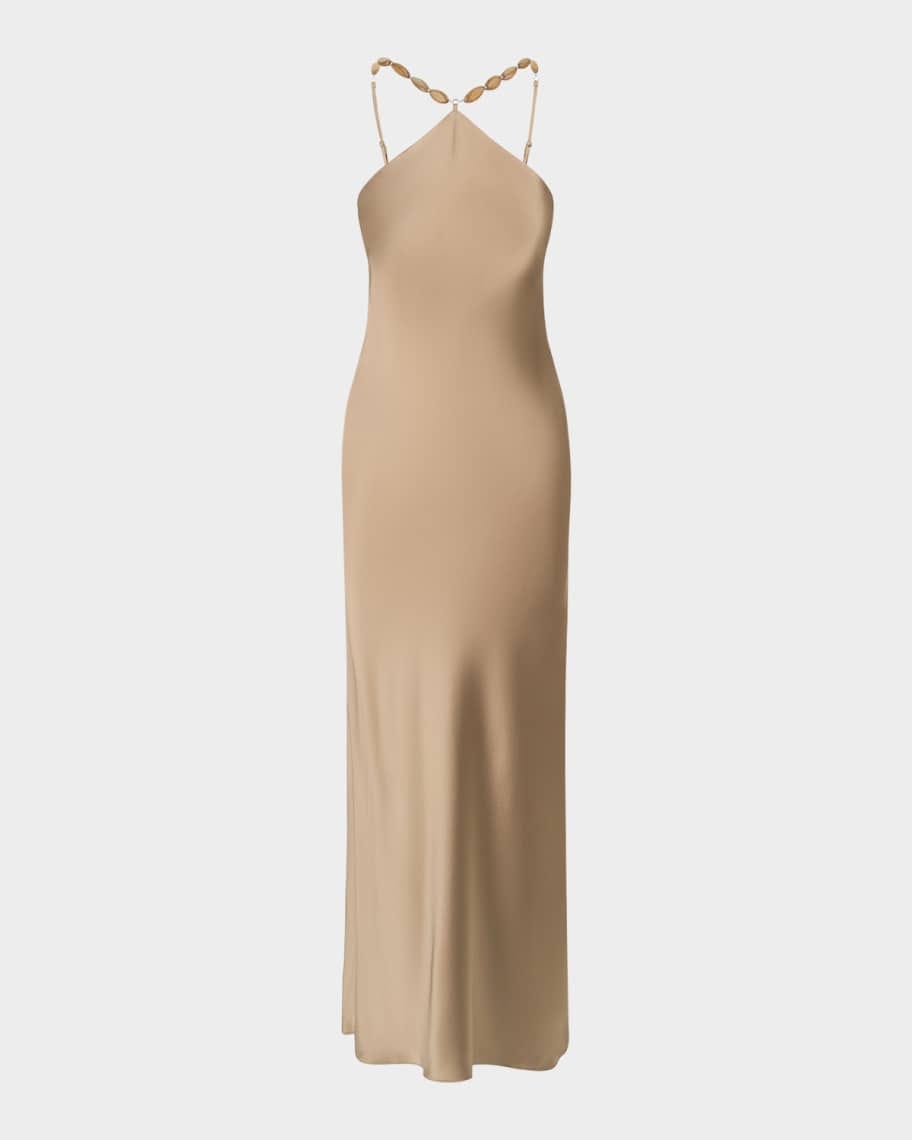 Vestido longo de cetim Cadence