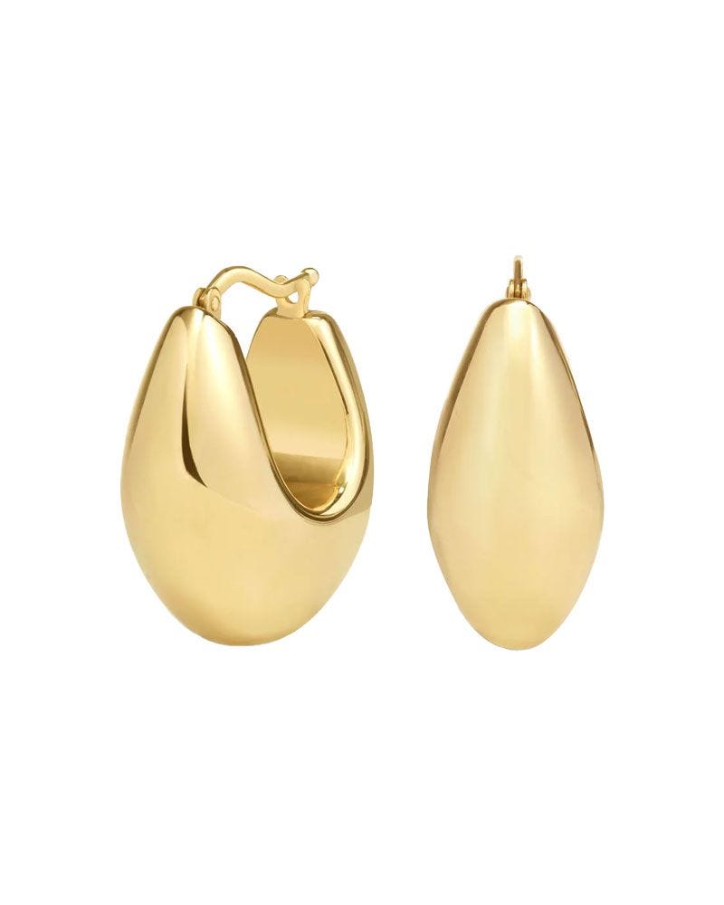 Ramona Tapered Hoop Earrings in 14K Yellow Gold