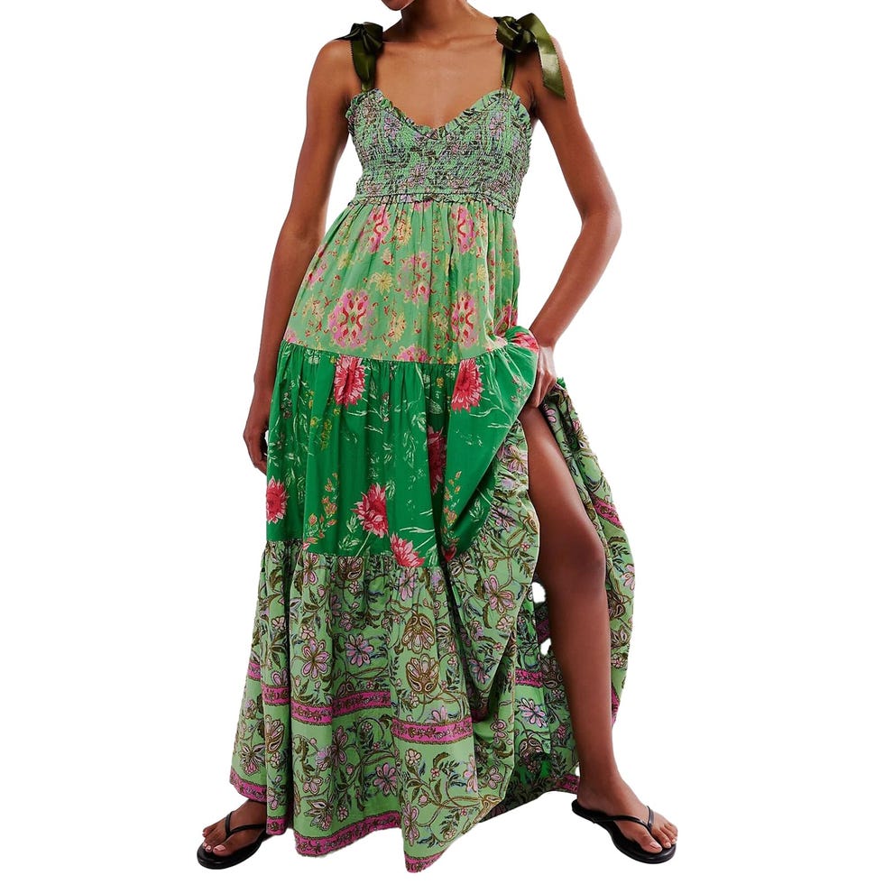 Floral Tie Shoulder Maxi Dress 