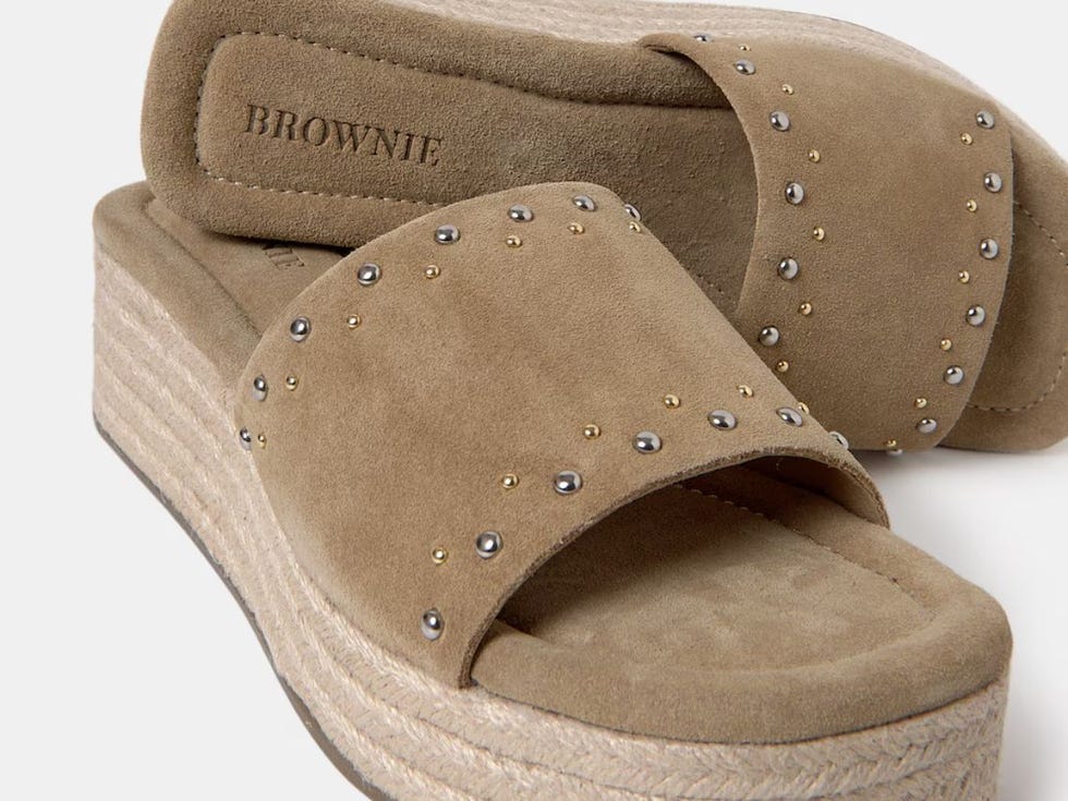 Sandalias de cuña de piel