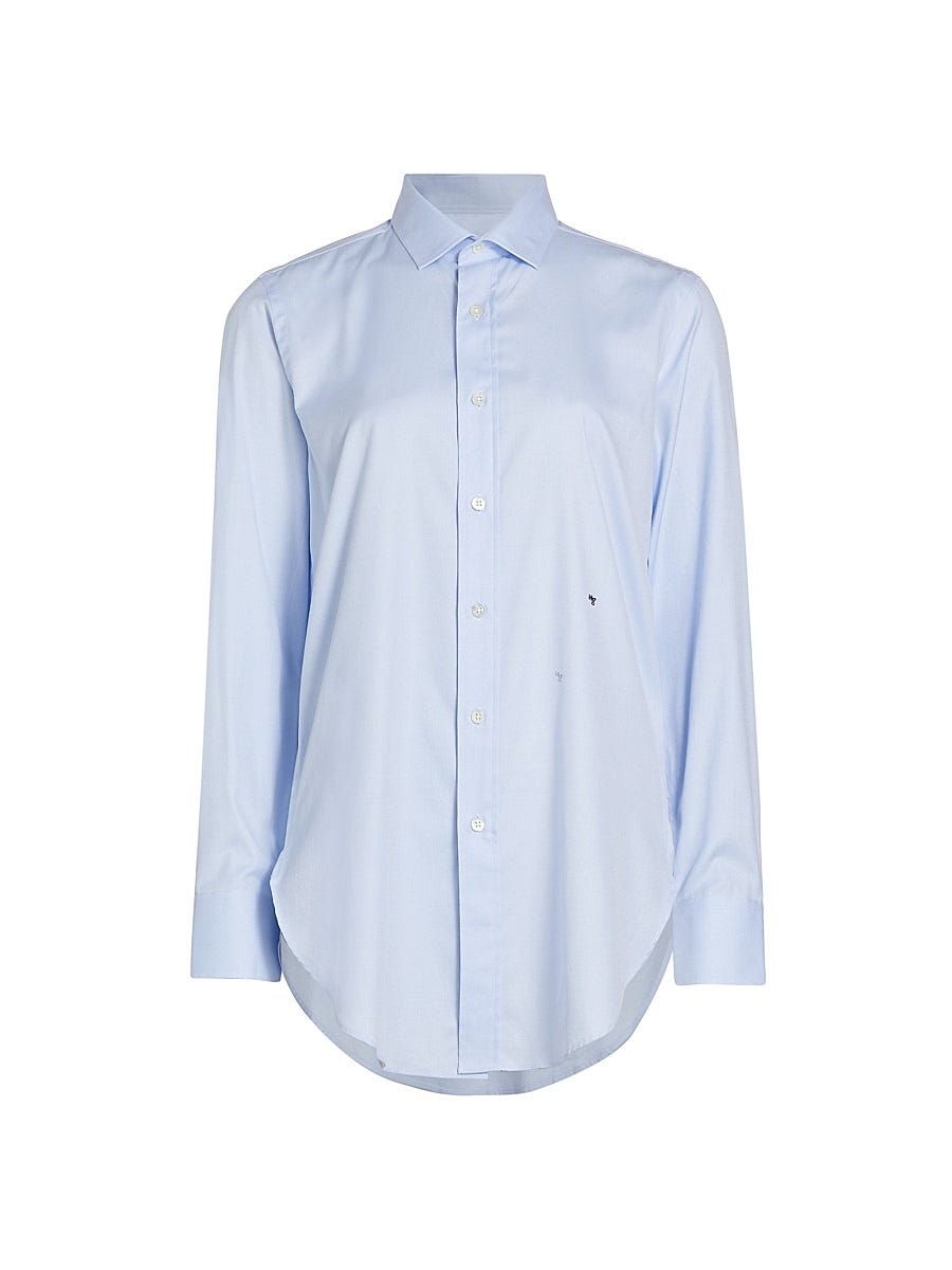 Chambray Blauw Klassiek Overhemd
