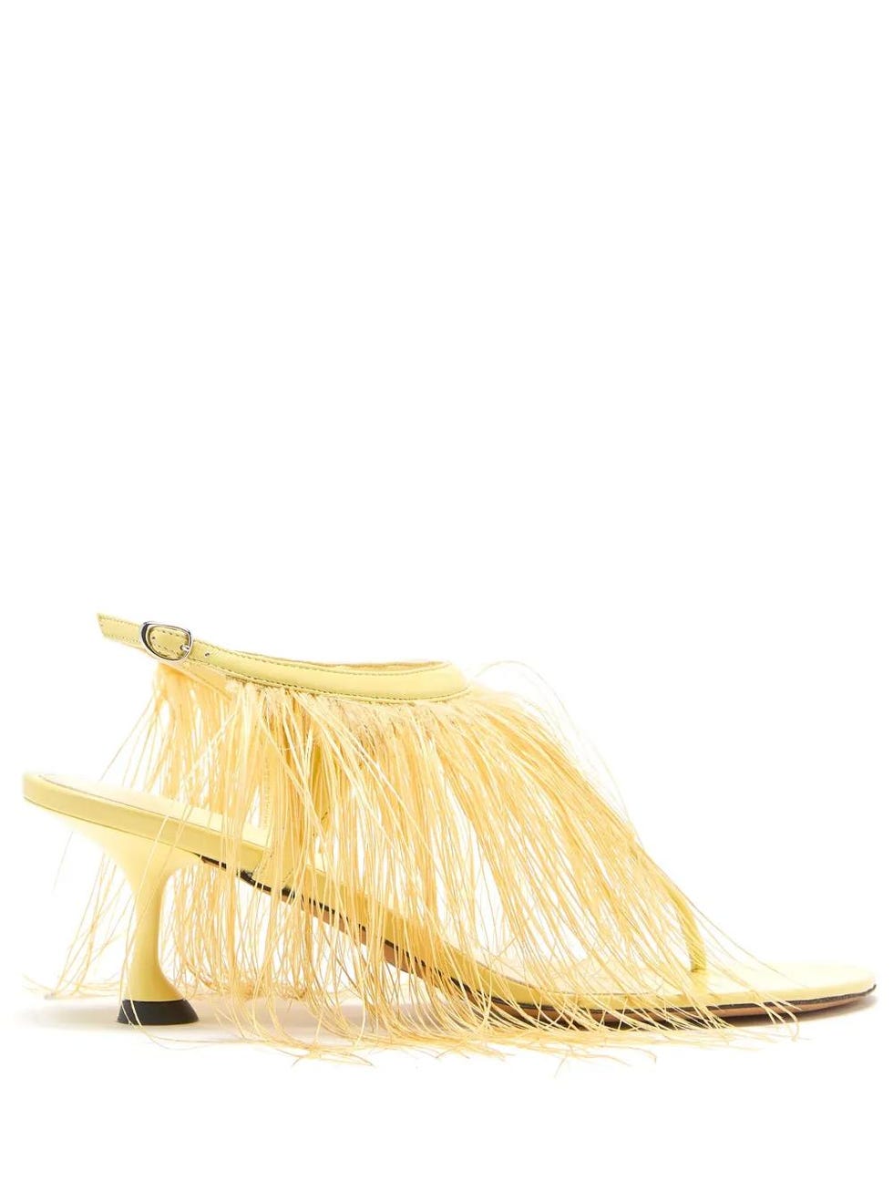 Sandalias con plumas y tiras en T de 60 mm