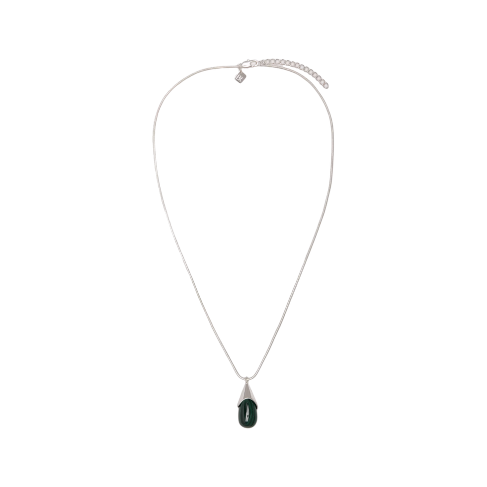 Malachiet traanvormige hanger ketting