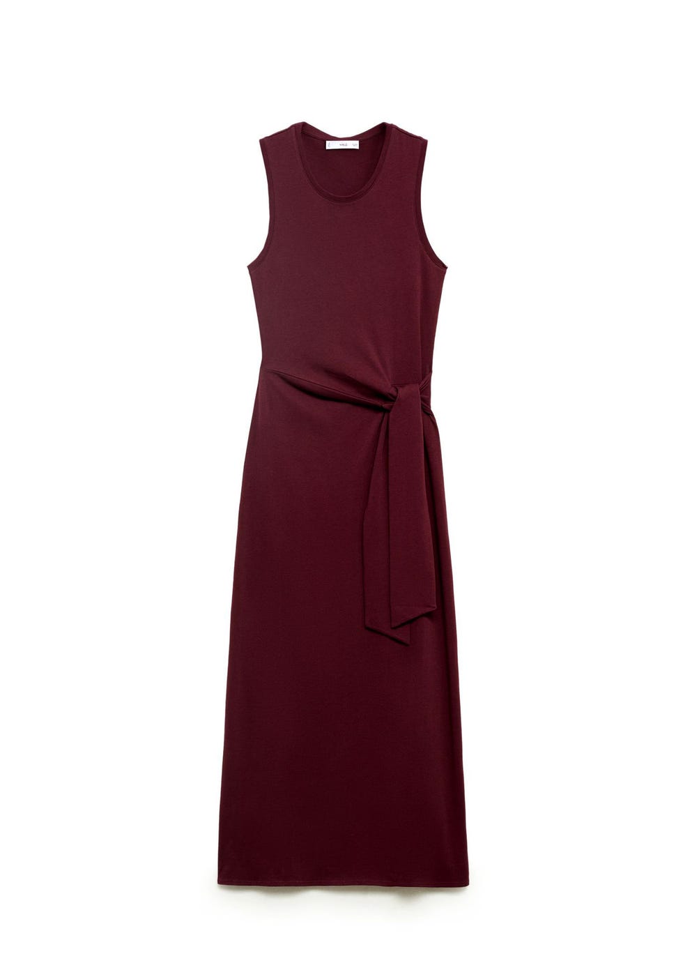 Vestido midi algodón nudo
