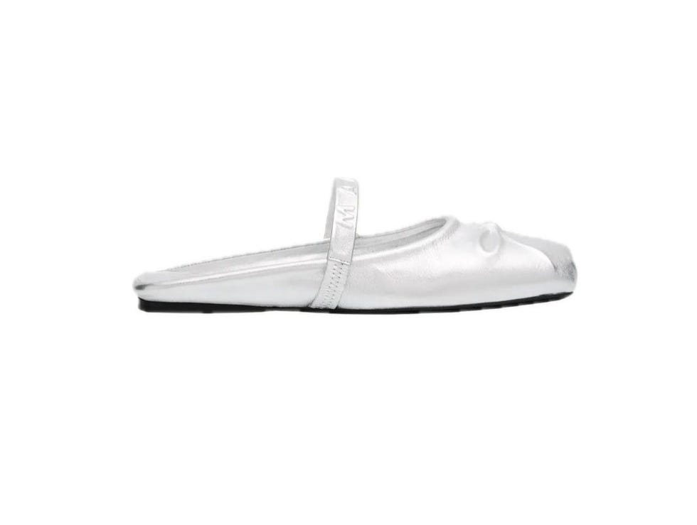 Sabot Metallic Mary Jane Ballerina Flats