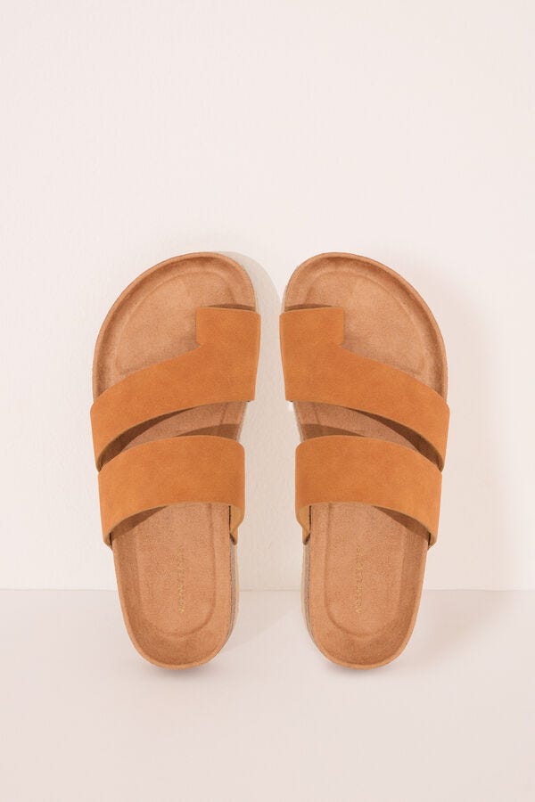 Sandalias zueco bio beige