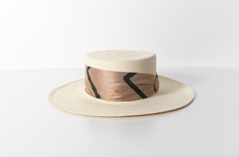 Sombrero canotier de paja toquilla