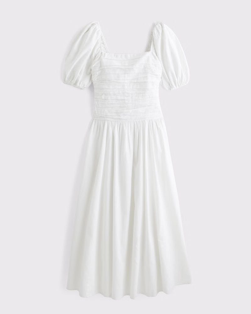 The White One...Waist Maxi Dress