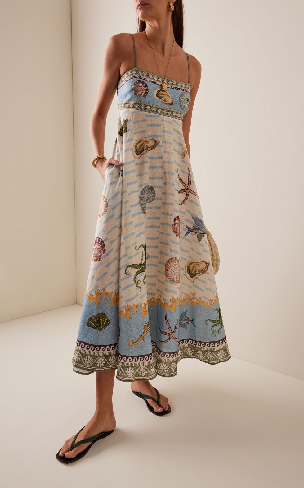 Vestido midi de linho Bath House