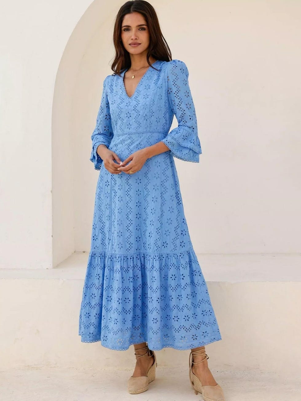 Victoria Broderie Cotton Maxi Dress, £210