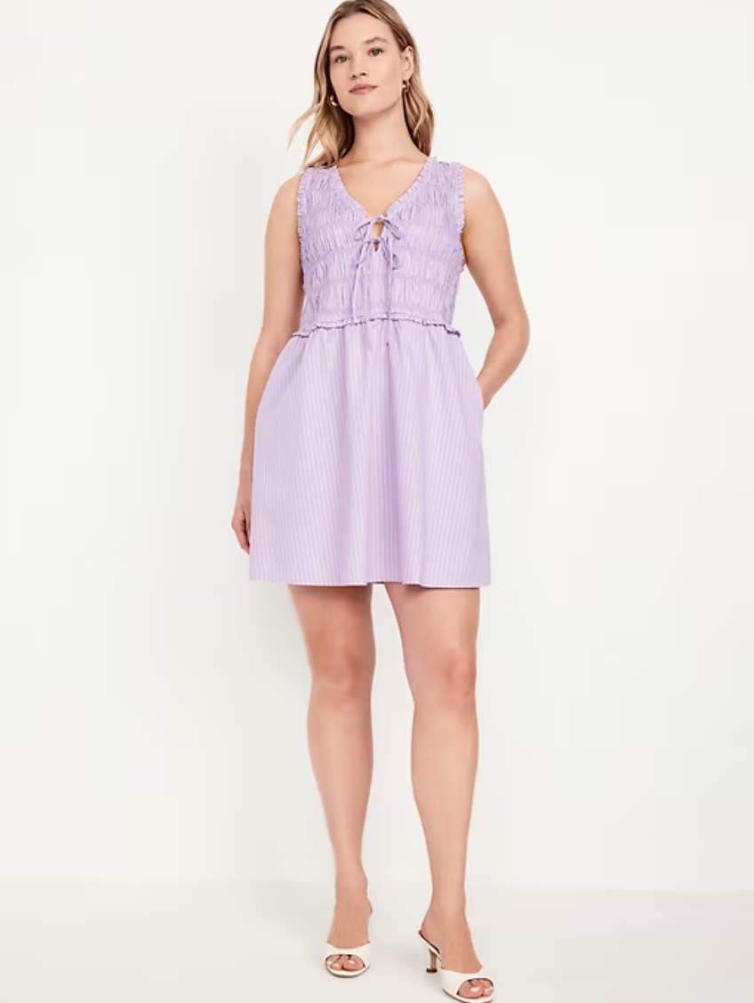 Old Navy Fit & Flare Smocked Bodice Mini Dress