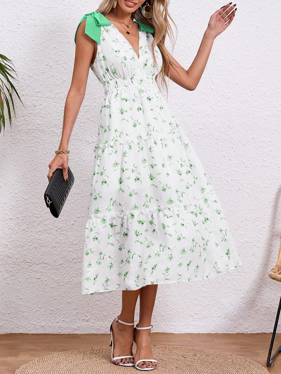Tie Sleeve Tiered Sundress