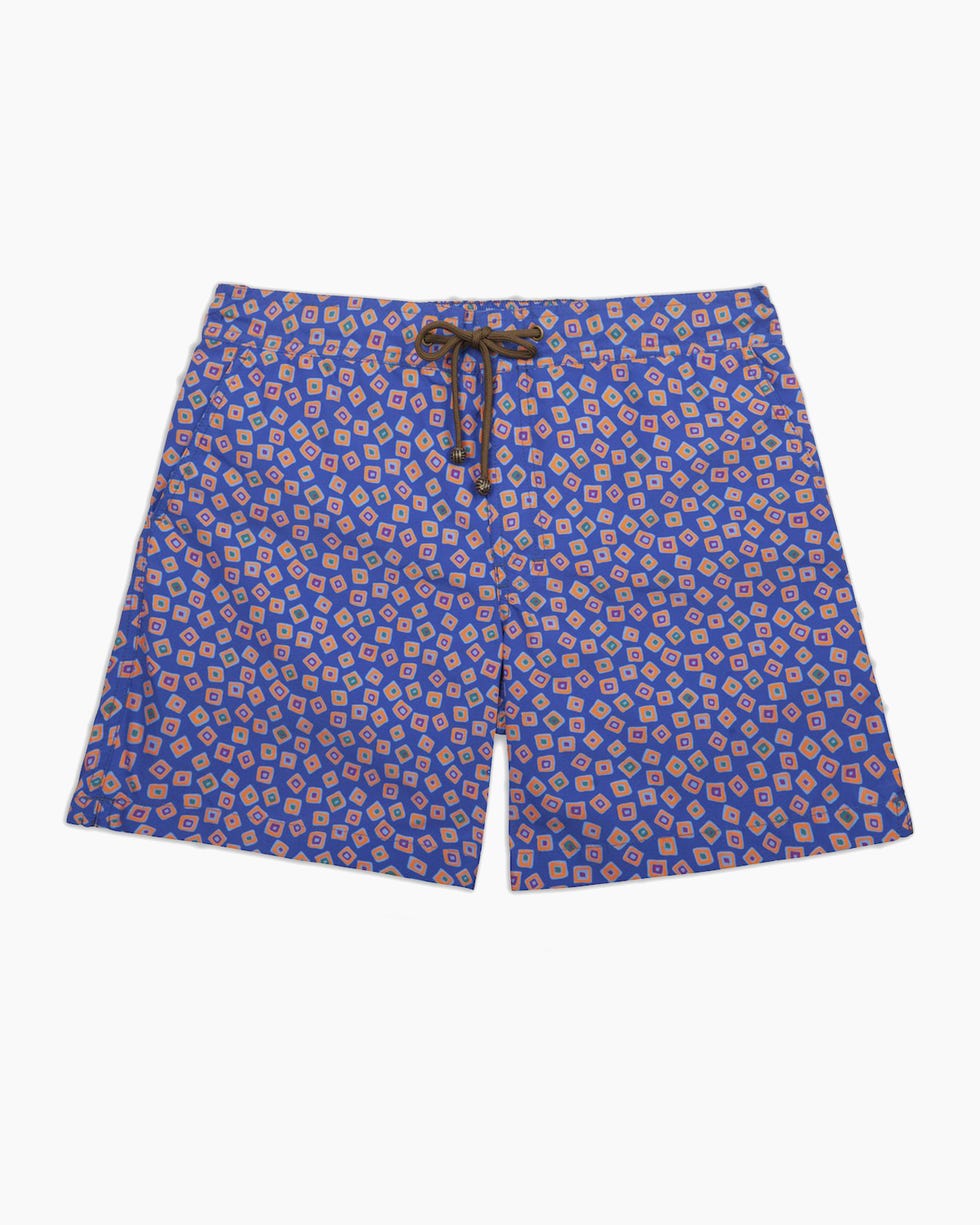 Multicolor Squares Swim Short