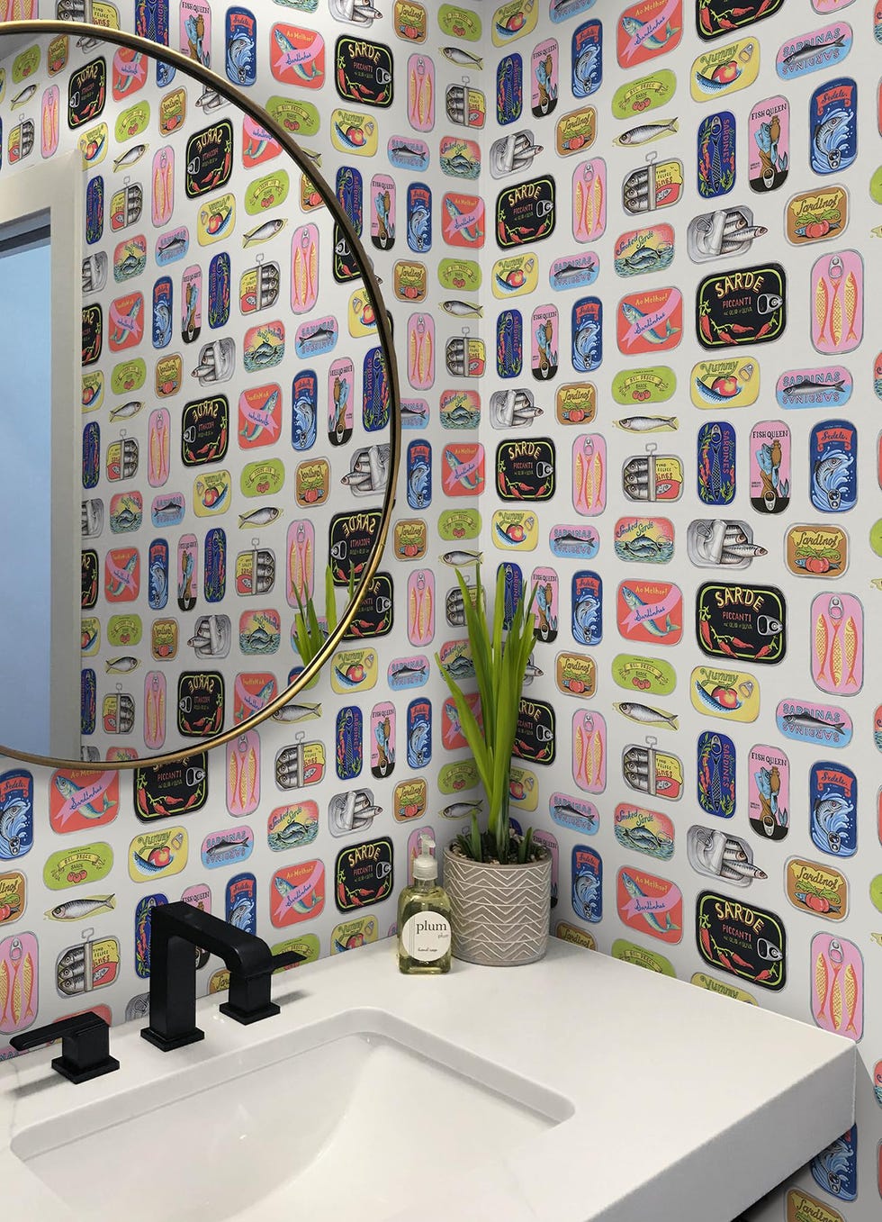 x Rachel Antonoff Sardine Tins Peel and Stick Wallpaper